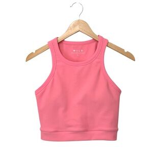 WILO | NWT Ribbed Long Racer Tank Top in Pink, Size Large